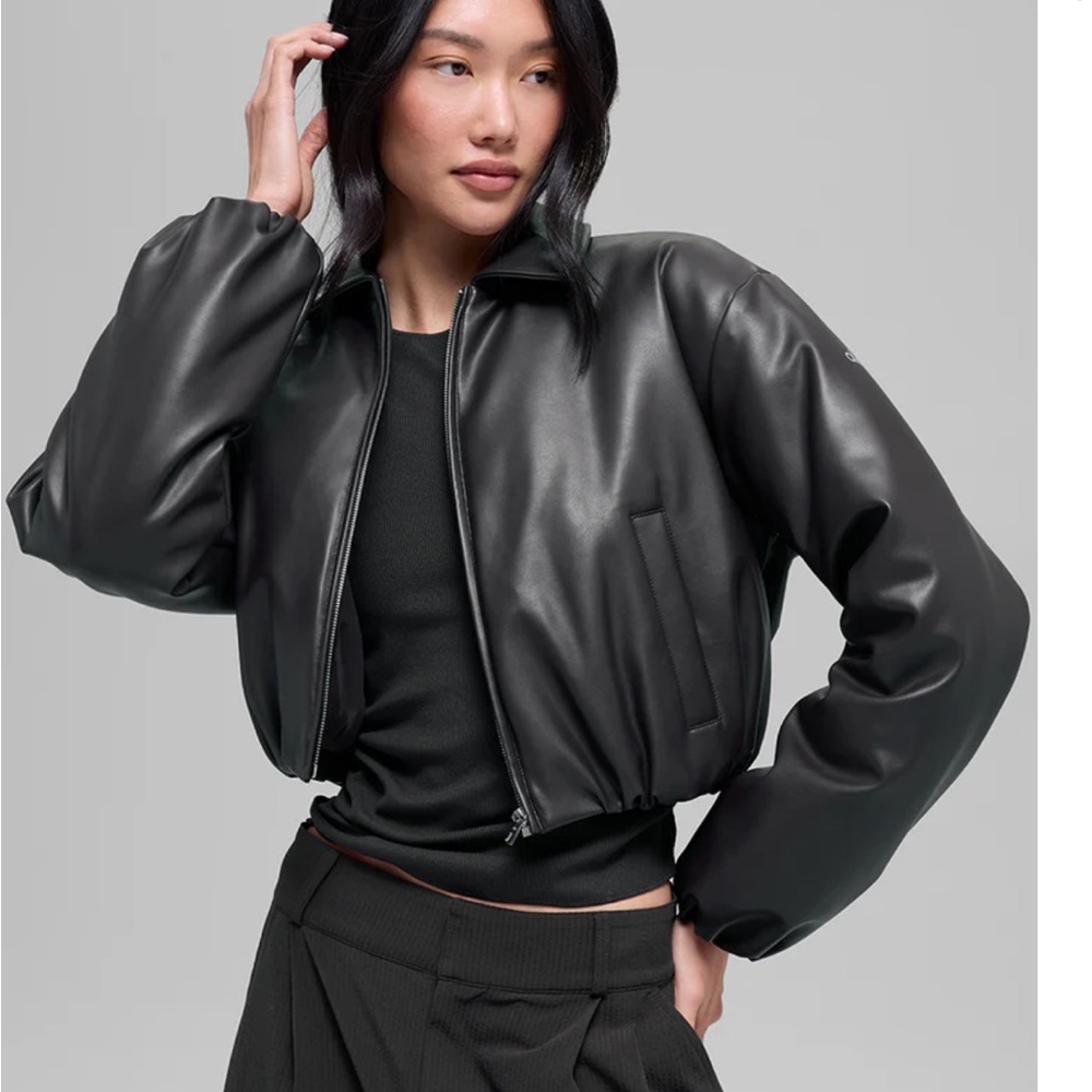 Women's Black Faux Leather Jacket